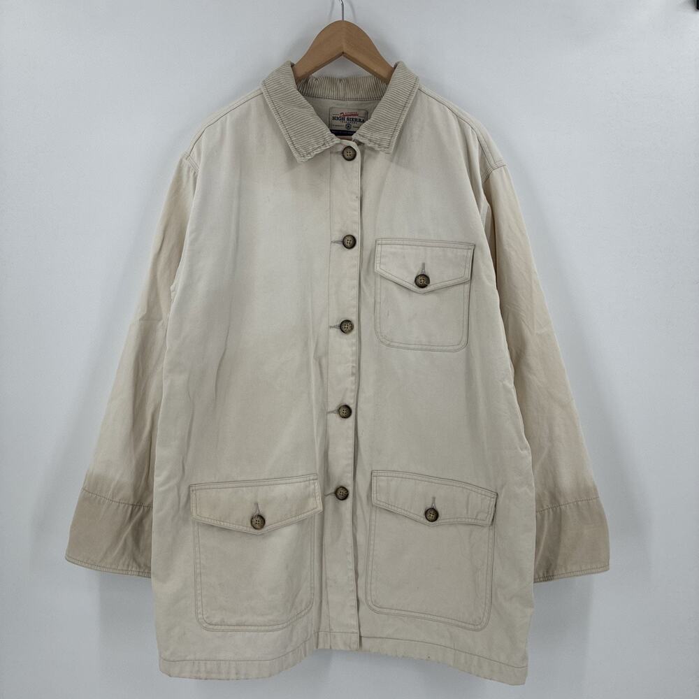Vintage High Sierra Chore Jacket Men Large Beige Barn Coat Patina Workwear 90s